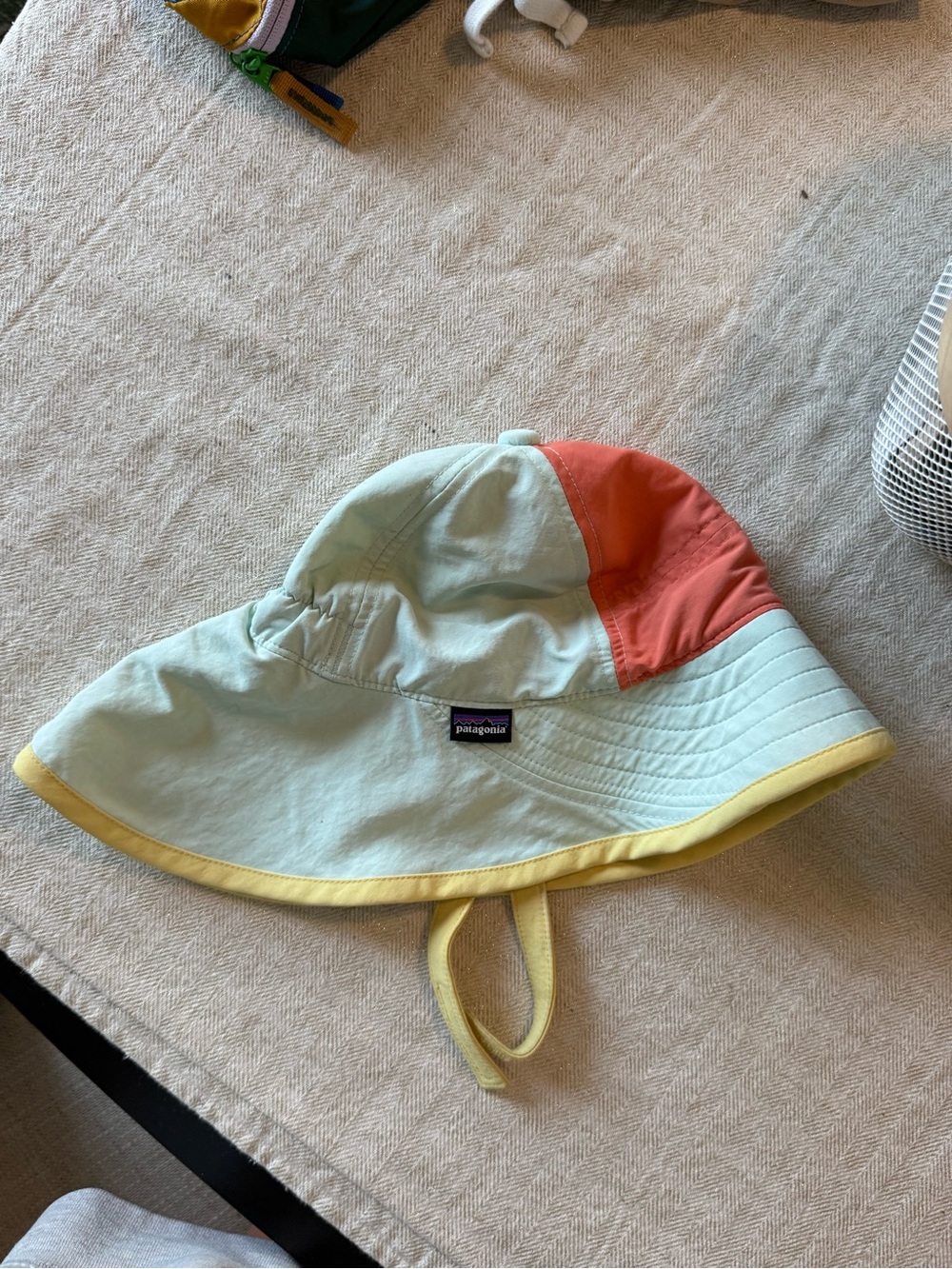 Patagonia Kids Mint, Coral & Yellow Bucket Sun Hat